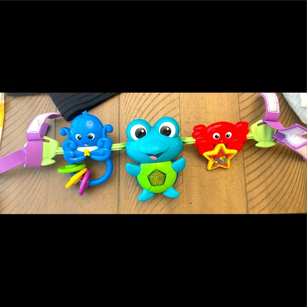 Baby car seat toy.